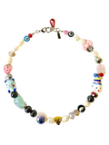 Summer Blues pearl charm necklace